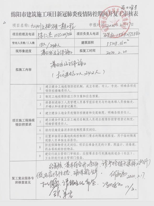 第四工程公司复工文件 第四工程公司复工文件